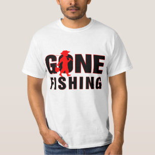 T-shirt Pêche terminée - Design de texte rouge et noir