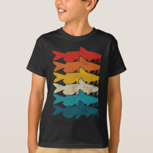 T-shirt Pêche Vintage de poisson de poisson de la rivière
