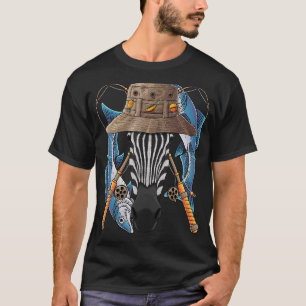 T-shirt Pêche Zebra Extérieur Pêcheur Animal Cute Fly Fi