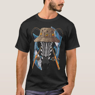 T-shirt Pêche Zèbre Pêcheur Extérieur Animal Mignon Fly Fi