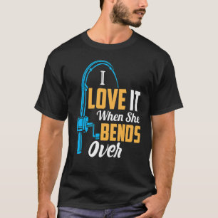 T-shirt Pêcher Pour Les Hommes Je L'Aime Quand Elle Passe 