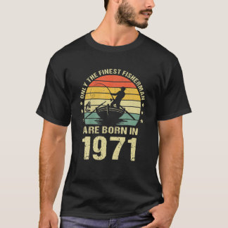 T-shirt Pêcheur 1971 51Cadeau Anniversaire Pour 51 An