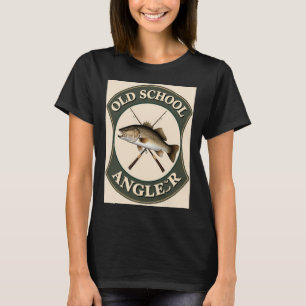 T-shirt Pêcheur à la mouche filet de pêche rétro gravure s