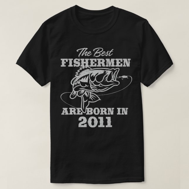 T-shirt Pêcheur âgé de 11 ans_ Pêche 2011 11e anniversaire (Design devant)