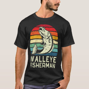 T-shirt pêcheur au doré jaune cool conception de la pêc