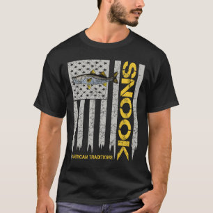 T-shirt Pêcheur de snook - Drapeau américain de style vint