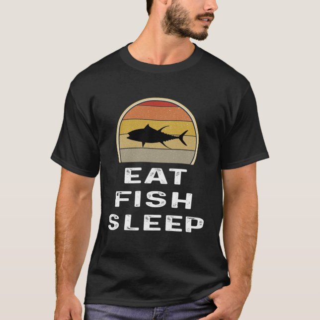 T-shirt Pêcheur De Thon Mange Du Poisson Sommeil (Devant)