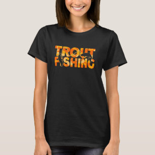 T-shirt Pêcheur de truite Orange Camouflage truite Pêche