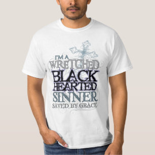 T-shirt pécheur hearted noir misérable sauvé par grâce