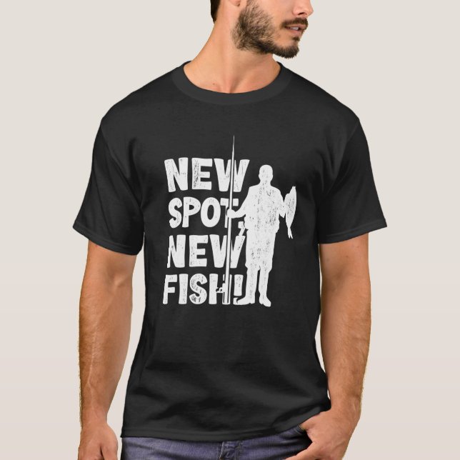 T-shirt Pêcheur New Spot Nouveau Poisson Drôle Pêche Fan (Devant)