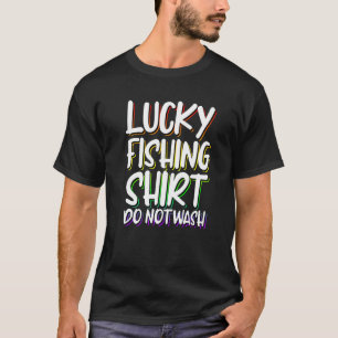 T-shirt Pêcheur Papa Chanceux à la Pêche Ne Lavez Pas la C