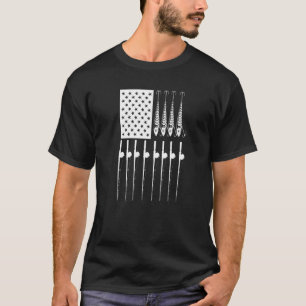 T-shirt Pêcheur Patriotique Drapeau USA Fiers Pêcheurs Amé