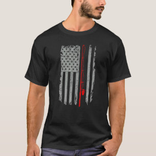 T-shirt Pêcheur Patriotique Papa Drapeau Usa Canne à Pêche