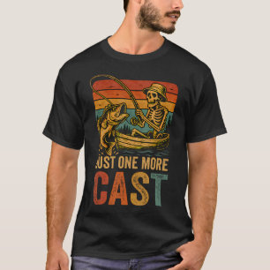 T-shirt Pêcheur squelette de pêche rétro drôle poisson de