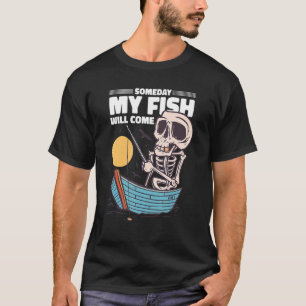 T-shirt Pêcheur squelette drôle de pêche