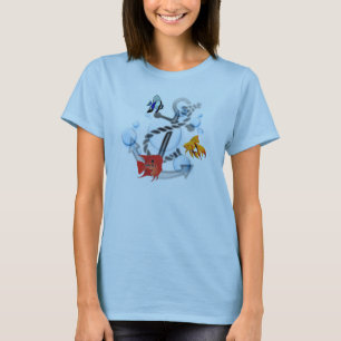 T-shirt Pêchez et ancrez le bébé de dames - la poupée