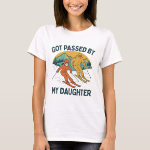 T-shirt Pédalé par ma fille Drôle de papa de ski Sport d'h