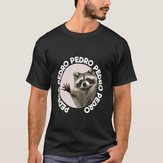 T-shirt Pedro Racoon Funny Animal Mignonne Design Amusant  (Devant)