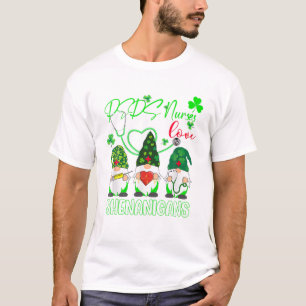 T-shirt PEDS Nurses Love Shenanigans Funny Gnomes St Patri