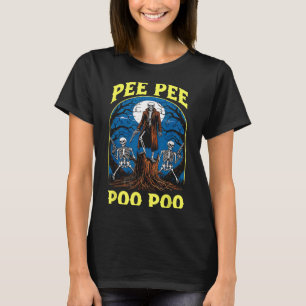 T-shirt Pee Pee Poo Poo Maudit Gen Z Mème Drôle Skeleton W