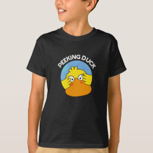 T-shirt Peeking Canard drôle Animal chinois Dish Pun Dark 