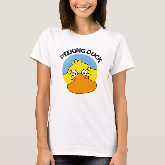 T-shirt Peeking Canard Funny Animal Chinois Plat Pun (Devant)