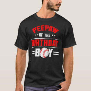 T-shirt Peepaw Of The Birthday Boy Baseball Thème Famille 
