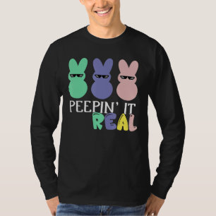T-shirt Peepin It Real Joli Rabbit Face Trio Avec Lunettes