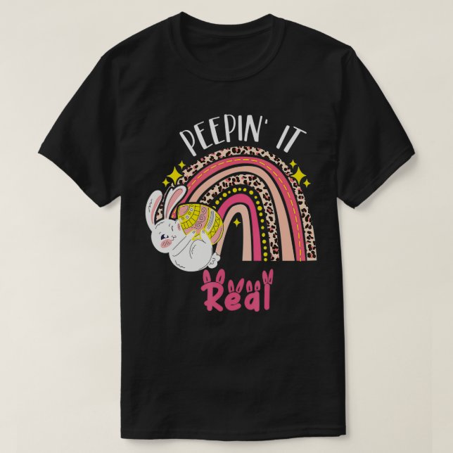 T-shirt Peepin It Vraiment Heureux Bunny de Pâques Toddler (Design devant)