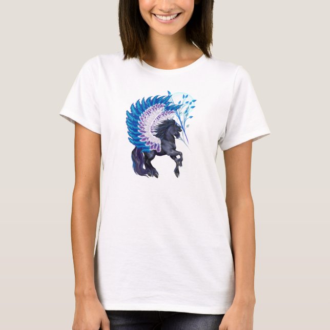 T-shirt Pégase ailé bleu (Devant)