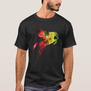 T-shirt Pegasus Coloré Cheval Cool Unicorn Horse Lover Gi
