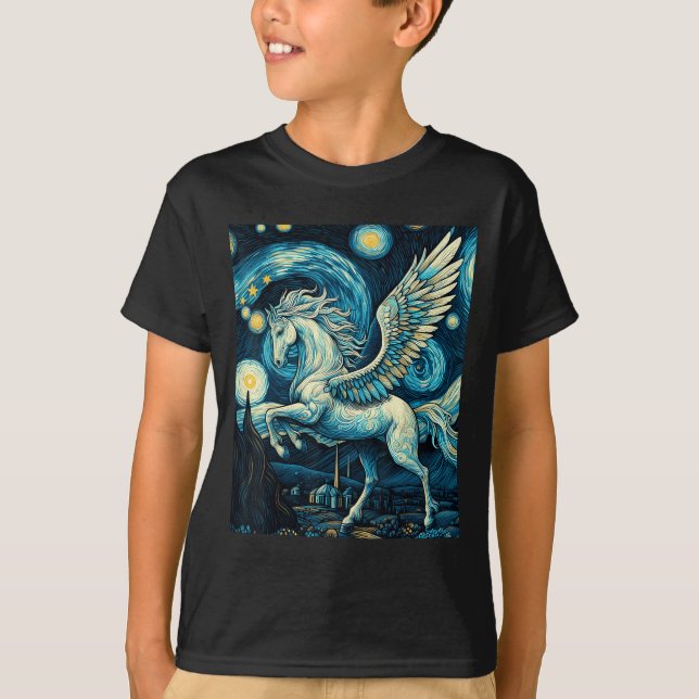 T-shirt Pegasus Sous Starry Night Sky Art Graphisme Christ (Devant)