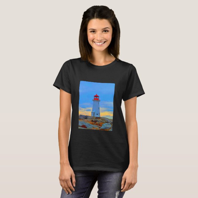 T-shirt Peggy's cove phare chemise phare route (Devant entier)