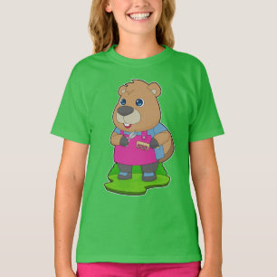 T-shirt Peigne de coiffure de castor ciseaux