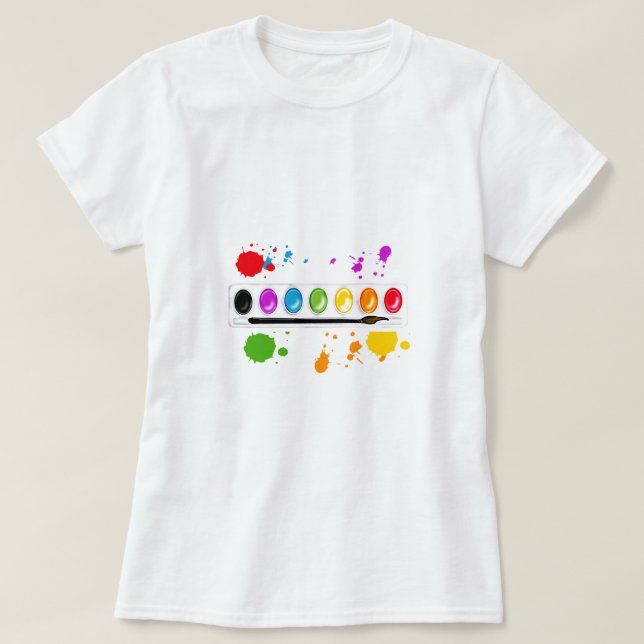 T-shirt peignez la boîte avec des éclaboussures (Design devant)