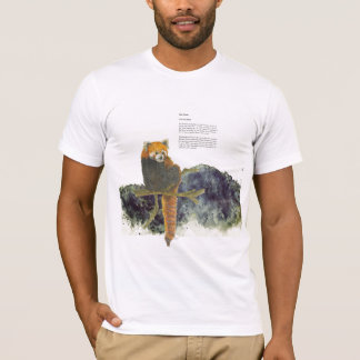 T-shirt Peint à la main en voie de disparition Panda rouge