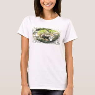 T-shirt peint de paysage