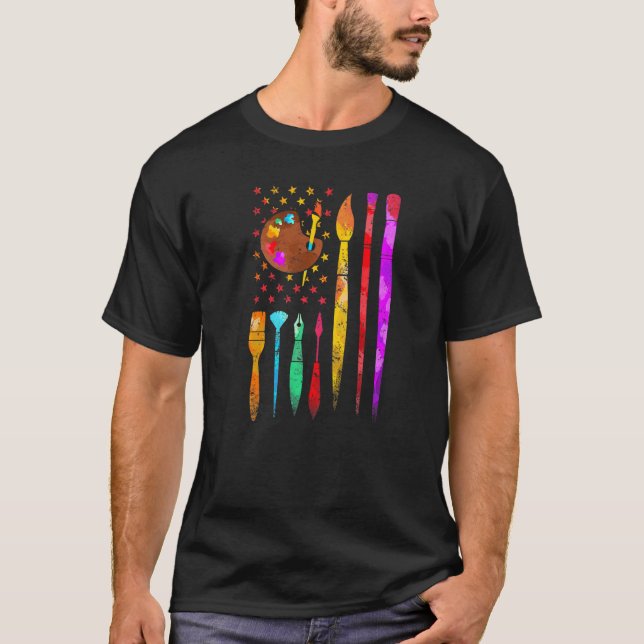 T-shirt Peintre Costume Peinture Palette Pinceau Artiste A (Devant)
