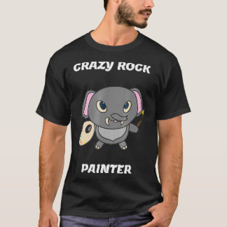 T-shirt Peintre de rock fou drôle Elephant peinture T