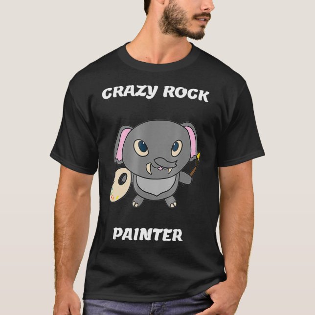 T-shirt Peintre de rock fou drôle Elephant peinture T (Devant)