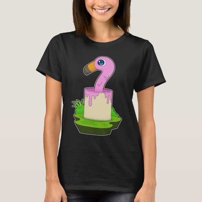 T-shirt Peintre Flamant rose Peinture seau Peinture (Devant)