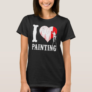 T-shirt Peintre Maison Décorateur Coeur I Love Peinture