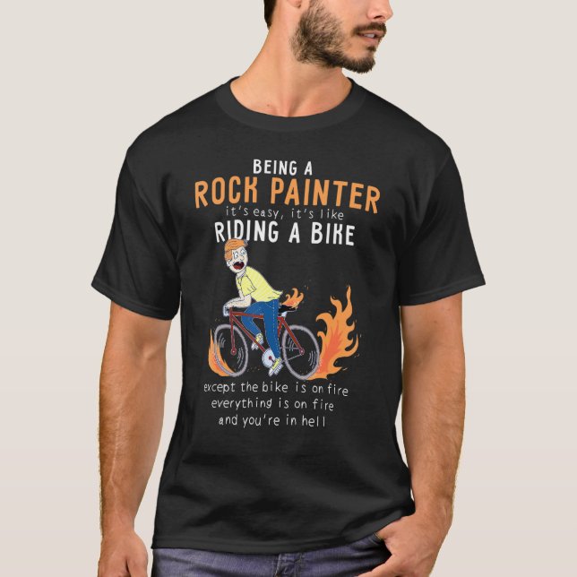 T-shirt Peintre Rock Comme équitation Vélo Cycliste Funny  (Devant)