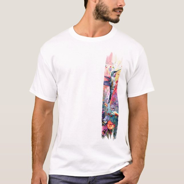 T-shirt Peinture à brosse pour colibris (Devant)