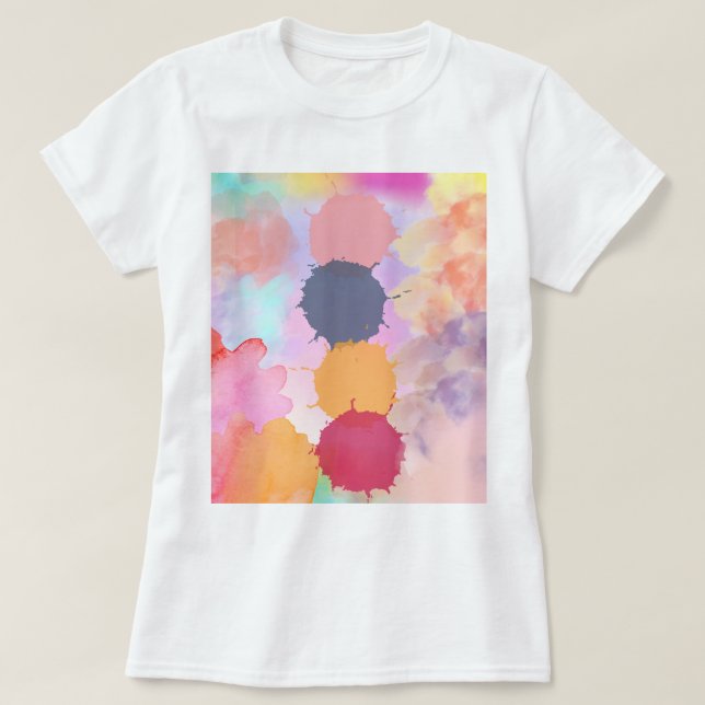 T-shirt Peinture à éclaboussures colorées (Design devant)