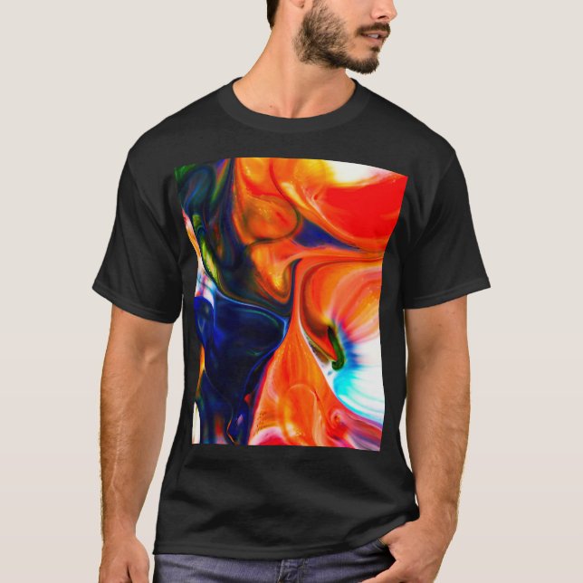 T-shirt Peinture à encre éclatée : Abstraite colorée (Devant)