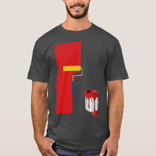 T-shirt Peinture à la façade Peinture à mur rouge Peintre