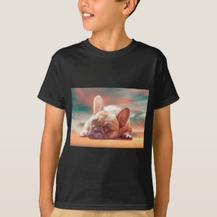 T-shirt Peinture à l'aquarelle de joli bouledogue français