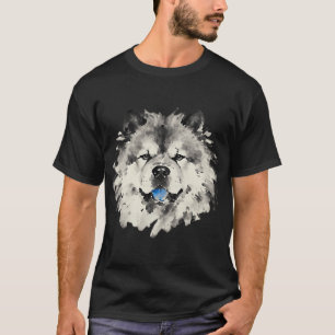 T-shirt Peinture à l'encre Chow Chow de près