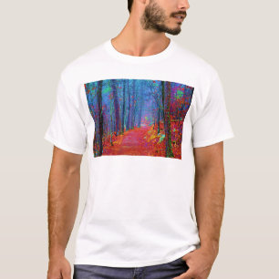 T-shirt Peinture à l'huile légère noire de forêt
